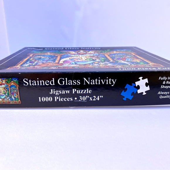 Vermont Christmas Company Stained Glass Nativity Scene 1000 Piece Puzzle - Picture 5 of 12